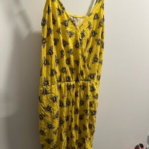 MeUndies Bright Yellow Bee Pattern Jumpsuit